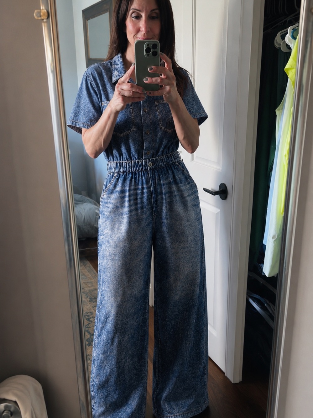 Oddi Faux Denim Jumpsuit